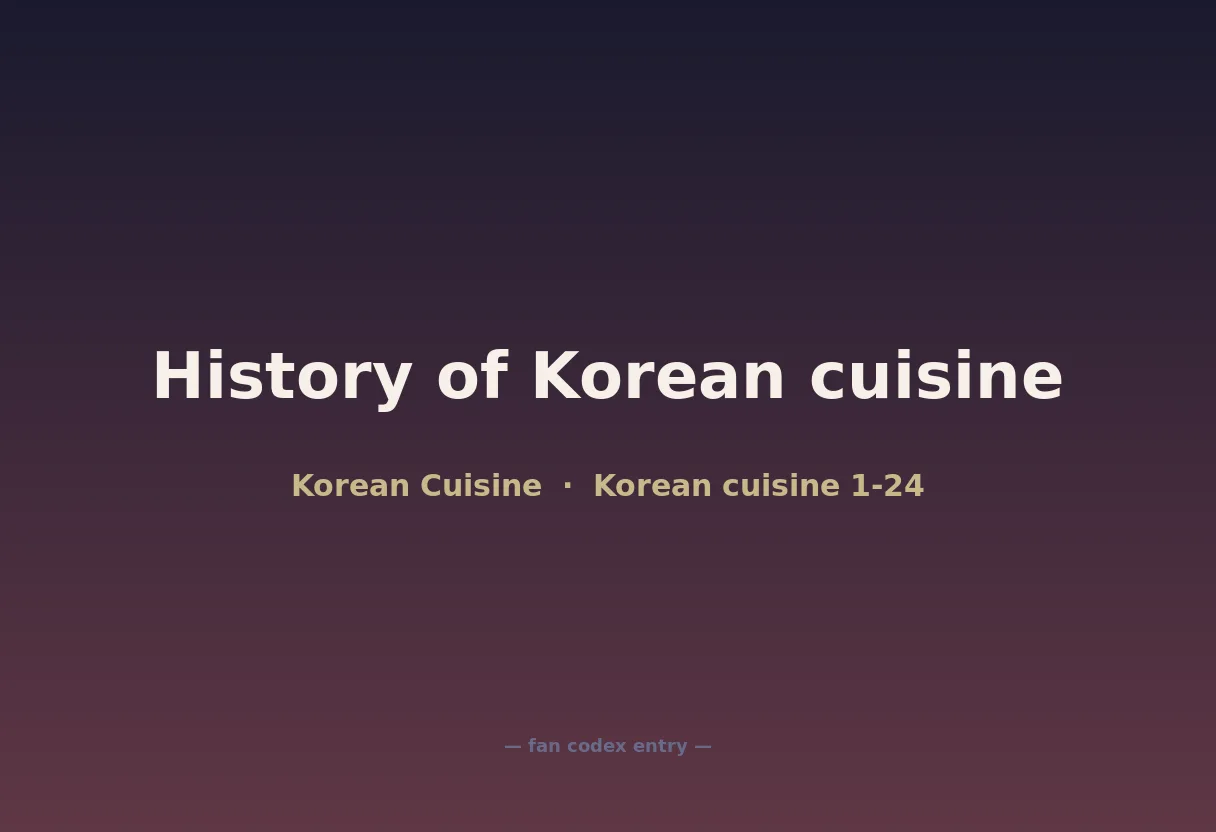 History of Korean cuisine