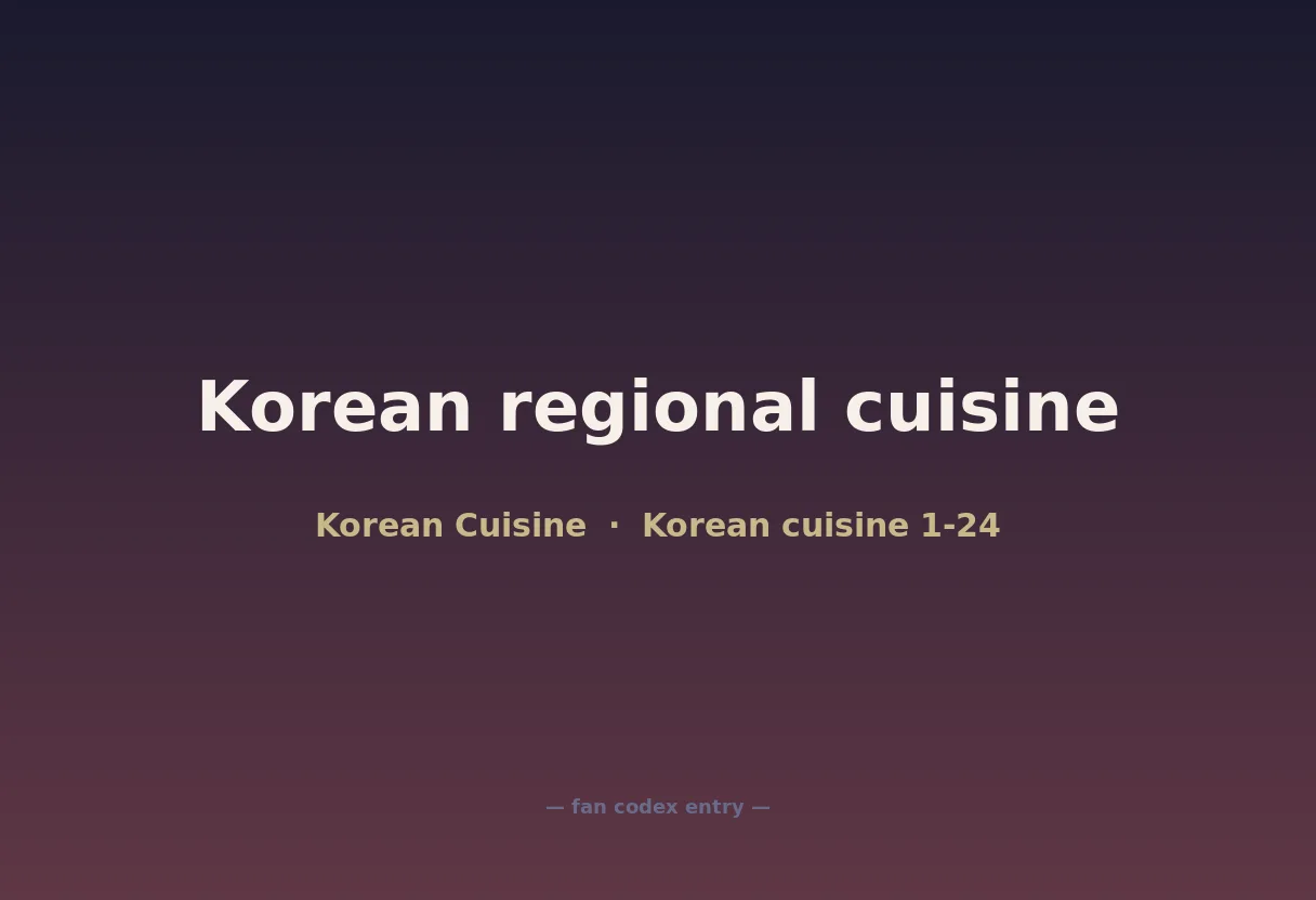 Korean regional cuisine